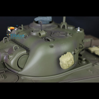 7.0 Henglong 1/16 Plastic RC Tank 3898 M4A3 Sherman Barrel Recoil Lifting Idle Smoke 360 Degree Turret Infrared Combat System BB Shooting Vehicle