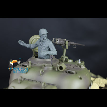 7.0 Henglong 1/16 Plastic RC Tank 3898 M4A3 Sherman Barrel Recoil Lifting Idle Smoke 360 Degree Turret Infrared Combat System BB Shooting Vehicle