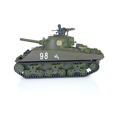 US Stock 2.4Ghz Henglong 1/16 Scale 7.0 Plastic Version M4A3 Sherman 3898 RTR RC Tank Model BB IR Smoke 340 Degree Turret Metal Barrel