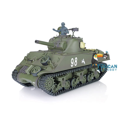 7.0 Henglong 1/16 Plastic RC Tank 3898 M4A3 Sherman Barrel Recoil Lifting Idle Smoke 360 Degree Turret Infrared Combat System BB Shooting Vehicle