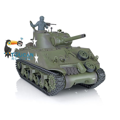 Henglong 1/16 7.0 Plastic M4A3 Sherman RC Tank 3898 360 Degree Turret Rotation FPV Infrared Combating System Barrel Recoil