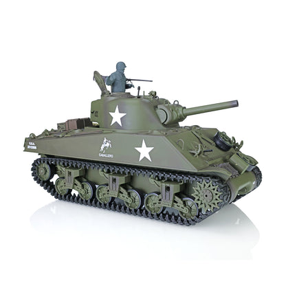 Henglong 2.4G 1/16 7.0 Plastic M4A3 Sherman 3898 RTR RC Tank Remote Control Military Vehicle Barrel Recoil BB IR Smoke Light Sound Metal Barrel