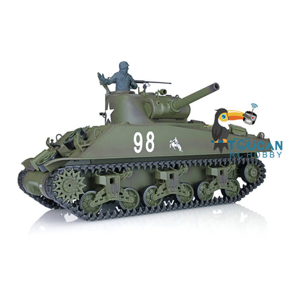 Henglong 1/16 7.0 Plastic M4A3 Sherman RC Tank 3898 360 Degree Turret Rotation FPV Infrared Combating System Barrel Recoil