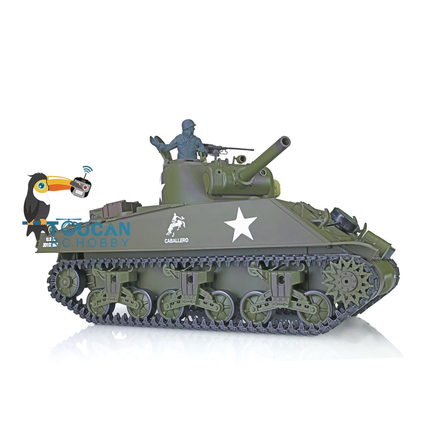 7.0 Henglong 1/16 Plastic RC Tank 3898 M4A3 Sherman Barrel Recoil Lifting Idle Smoke 360 Degree Turret Infrared Combat System BB Shooting Vehicle