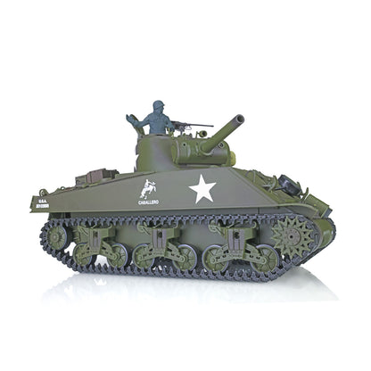 US Stock 2.4Ghz Henglong 1/16 Scale 7.0 Plastic Version M4A3 Sherman 3898 RTR RC Tank Model BB IR Smoke 340 Degree Turret Metal Barrel