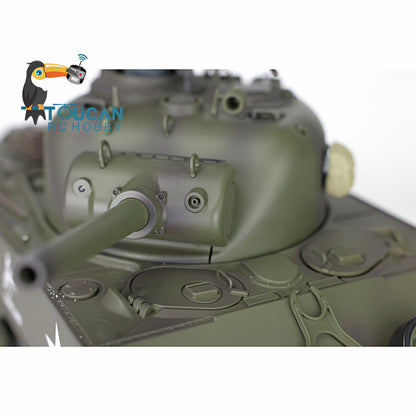 Henglong 2.4G 1/16 TK7.0 Plastic USA M4A3 Sherman 3898 RTR RC Tank with Barrel Recoil BB Infrared Combat Smoke Light Sound Metal Barrel