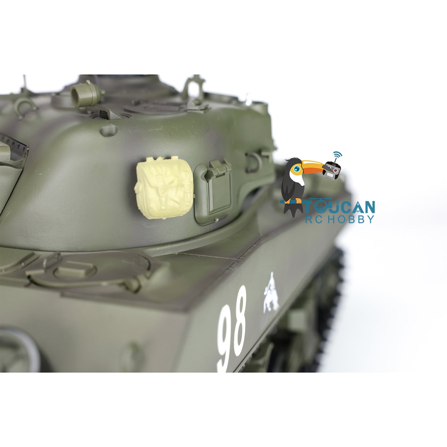 Henglong 1/16 TK7.0 Plastic M4A3 Sherman RC Tank Model 3898 w/ 360 Degrees Rotating Turret FPV Barrel Recoil Smoking Gift for Boys