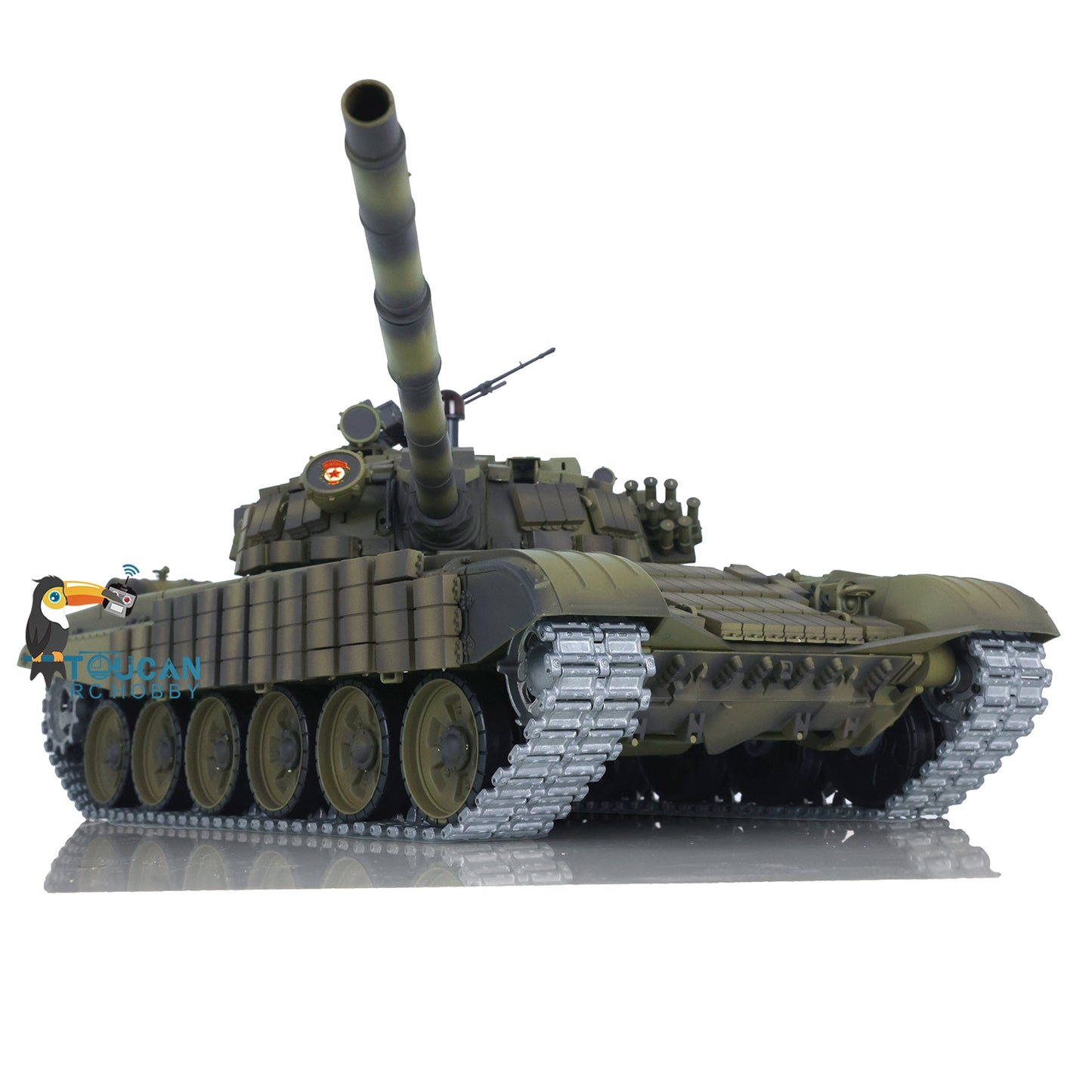 Henglong 1/16 TK7.0 Russia T72 RTR RC Tank 3939 with Red Eyes Armor 360 Degrees Turret BB IR Smoke Metal Tracks Gearbox Sprockets Idlers Wheels