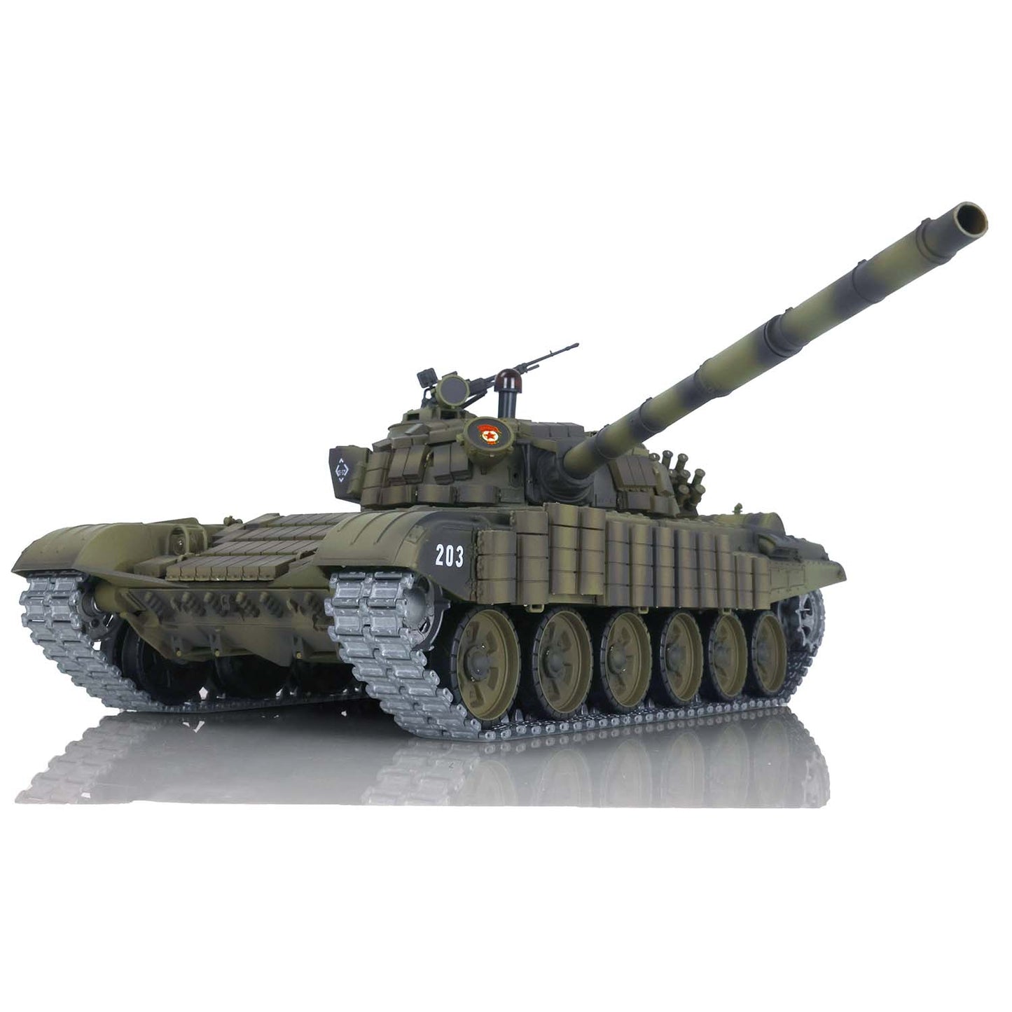 7.0 Henglong 1/16 Scale T72 3939 RTR RC Tank Armored Vehicle Model BB IR Smoke 360 Degree Turret Metal Tracks Drive Idler Wheels