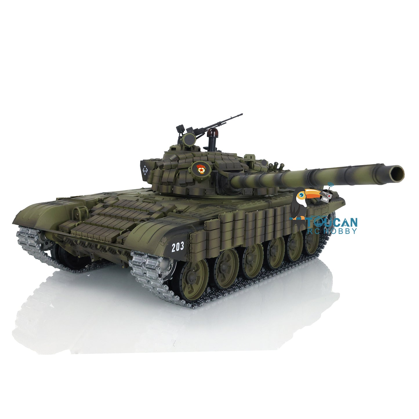 Henglong 1/16 TK7.0 Russia T72 RTR RC Tank 3939 with Red Eyes Armor 360 Degrees Turret BB IR Smoke Metal Tracks Gearbox Sprockets Idlers Wheels