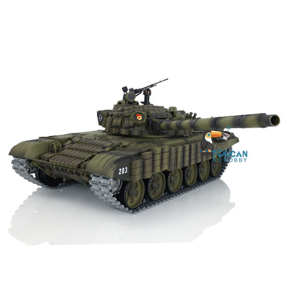 Henglong 1/16 TK7.0 Russia T72 RTR RC Tank 3939 with Red Eyes Armor 360 Degrees Turret BB IR Smoke Metal Tracks Gearbox Sprockets Idlers Wheels