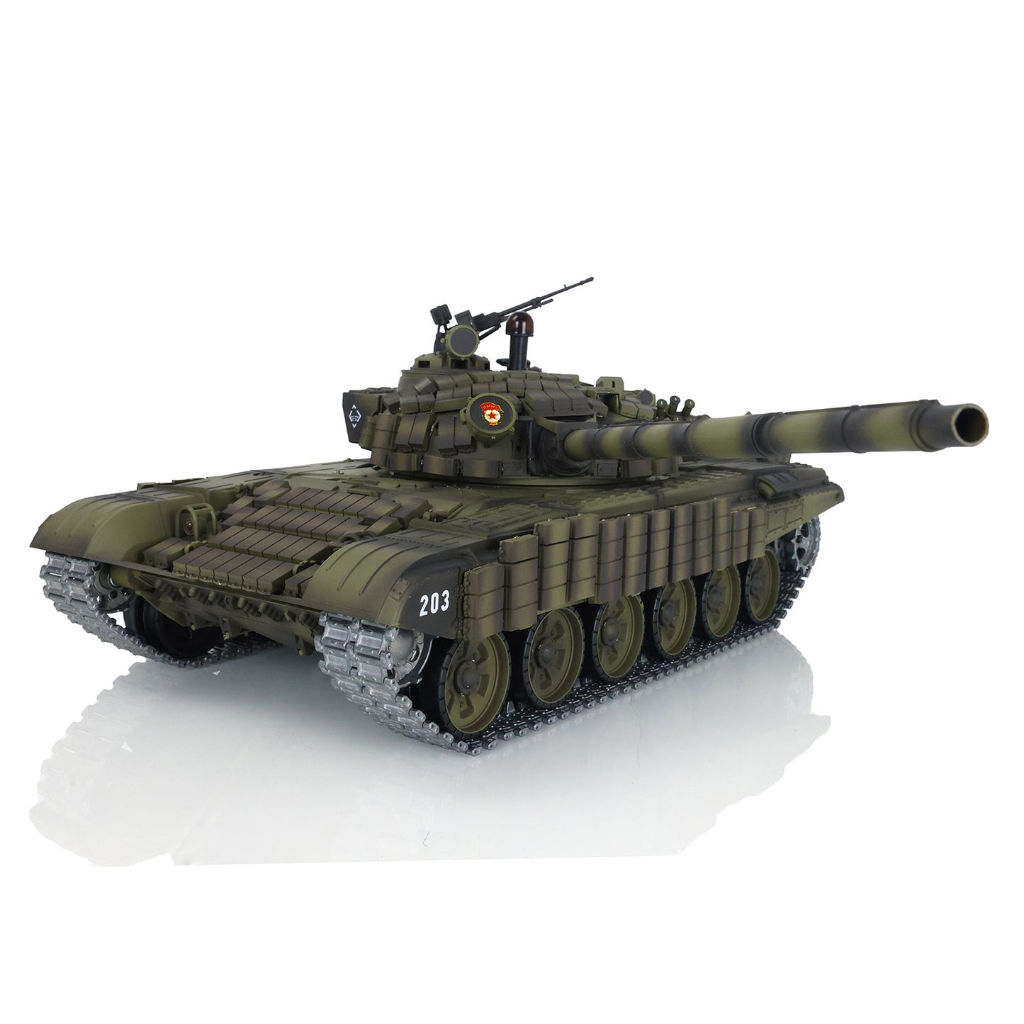7.0 Henglong 1/16 Scale T72 3939 RTR RC Tank Armored Vehicle Model BB IR Smoke 360 Degree Turret Metal Tracks Drive Idler Wheels