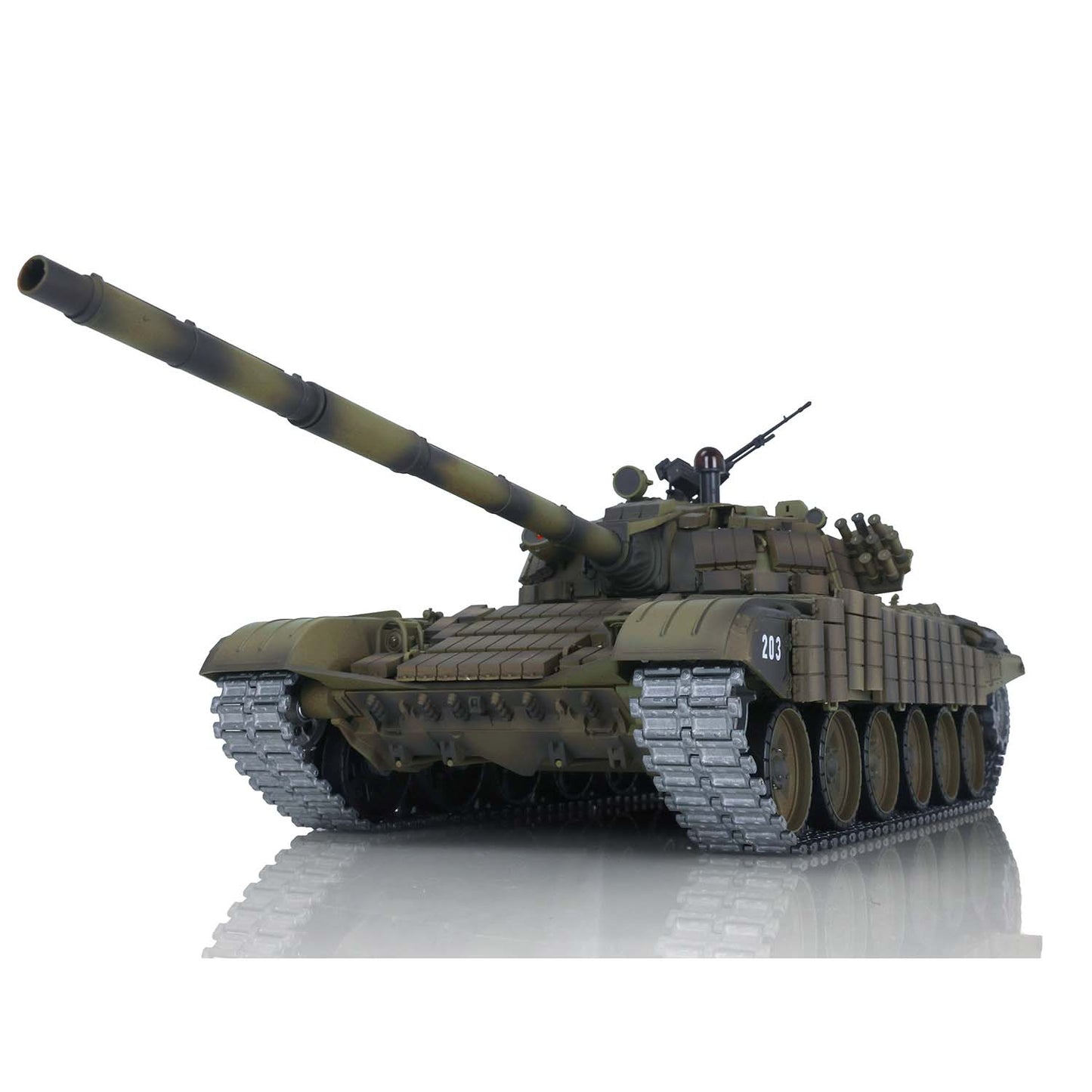 7.0 Henglong 1/16 Scale T72 3939 RTR RC Tank Armored Vehicle Model BB IR Smoke 360 Degree Turret Metal Tracks Drive Idler Wheels