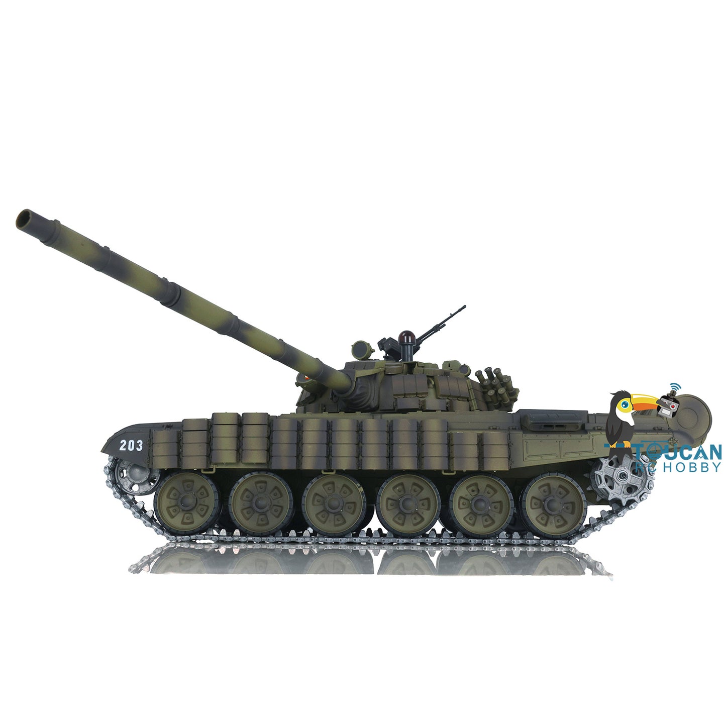 Henglong 1/16 TK7.0 Russia T72 RTR RC Tank 3939 with Red Eyes Armor 360 Degrees Turret BB IR Smoke Metal Tracks Gearbox Sprockets Idlers Wheels