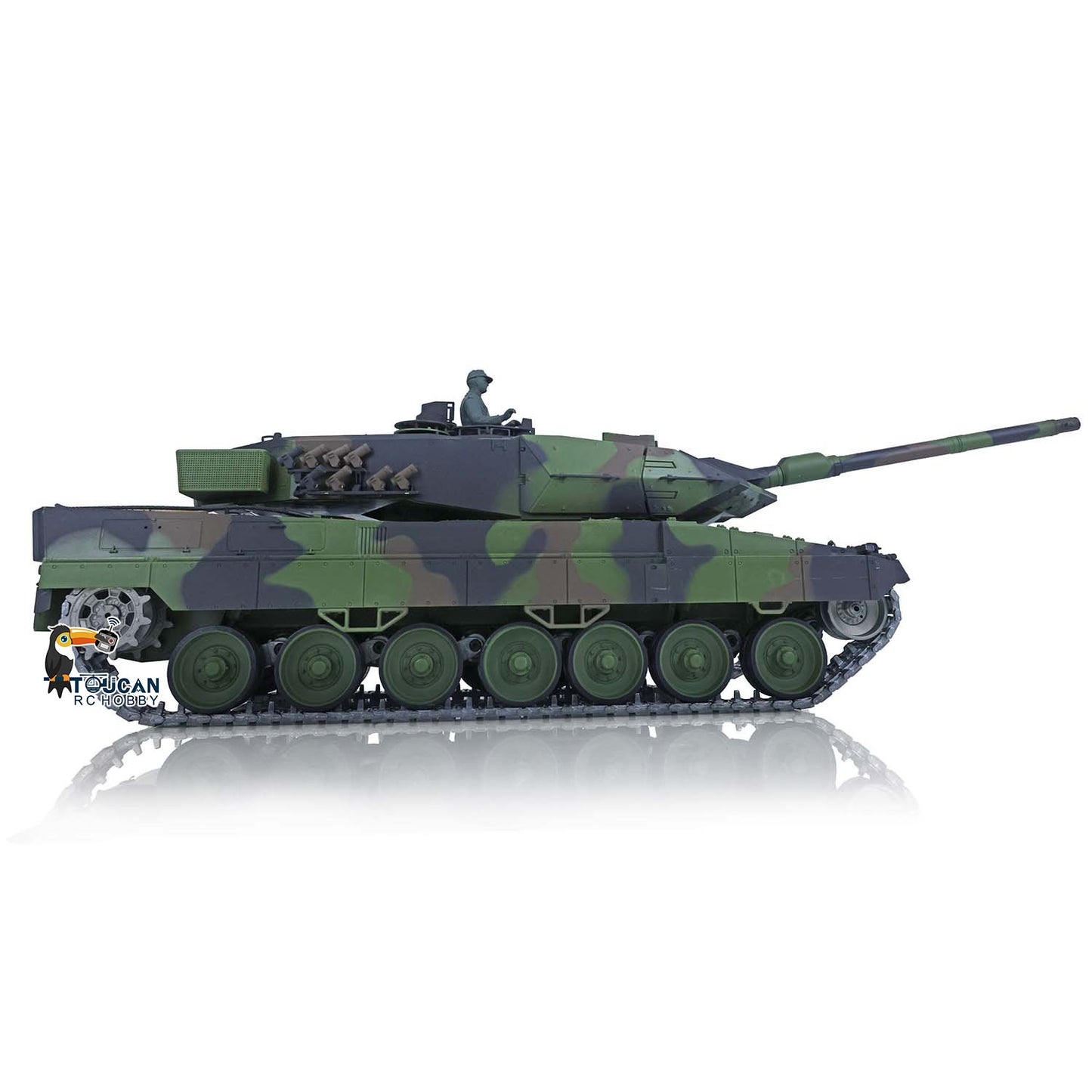 2.4G Henglong 1/16 7.0 Upgrade FPV Leopard2A6 RC Tank 3889 360 Degree Barrel Recoil Smoke BB IR Unit Sound Metal Tracks Sprocket Wheels Gearbox