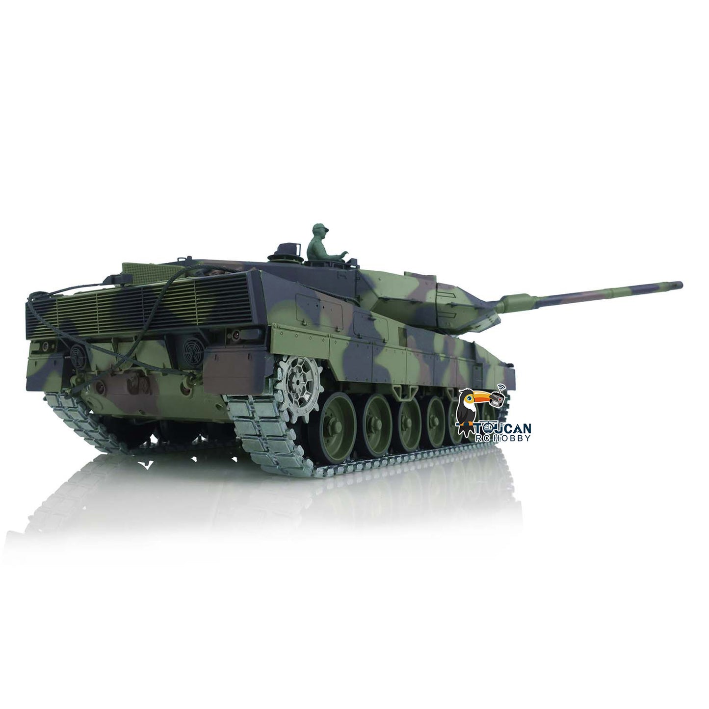 2.4G Henglong 1/16 7.0 Upgrade FPV Leopard2A6 RC Tank 3889 360 Degree Barrel Recoil Smoke BB IR Unit Sound Metal Tracks Sprocket Wheels Gearbox