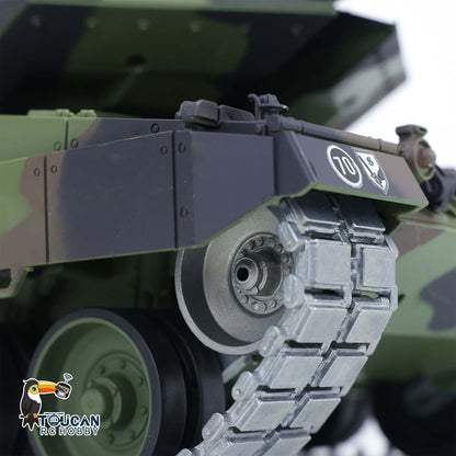 Henglong 1/16 7.0 Upgraded Ver German Leopard2A6 3889 RTR RC Tank Model IR BB Smoke Sound Steel Gearbox Metal Tracks Drive Idler Wheels