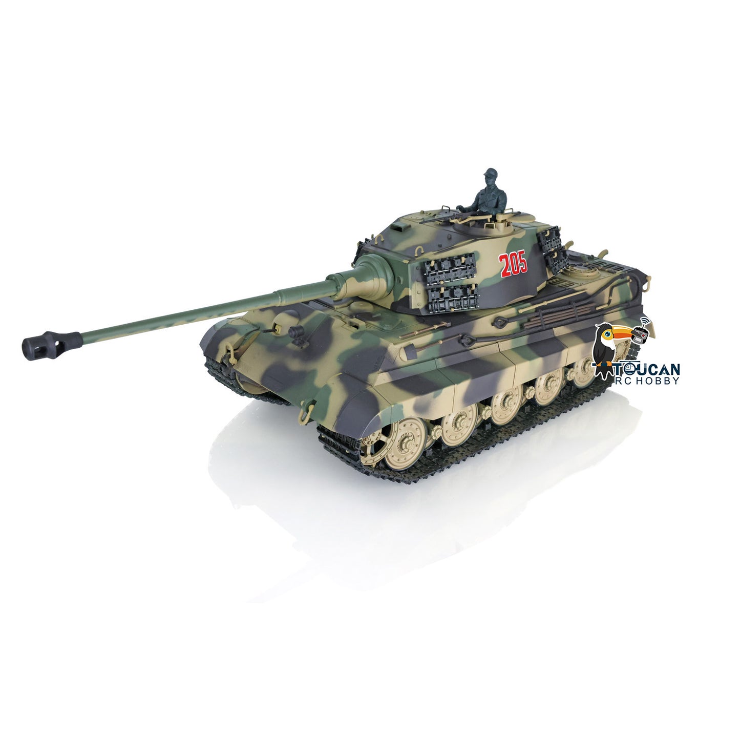 Henglong 1/16 TK7.0 Plastic German King Tiger Henschel 3888A RTR RC Tank with Barrel Recoil Infrared Combat BB Smoke Unit Sound Light