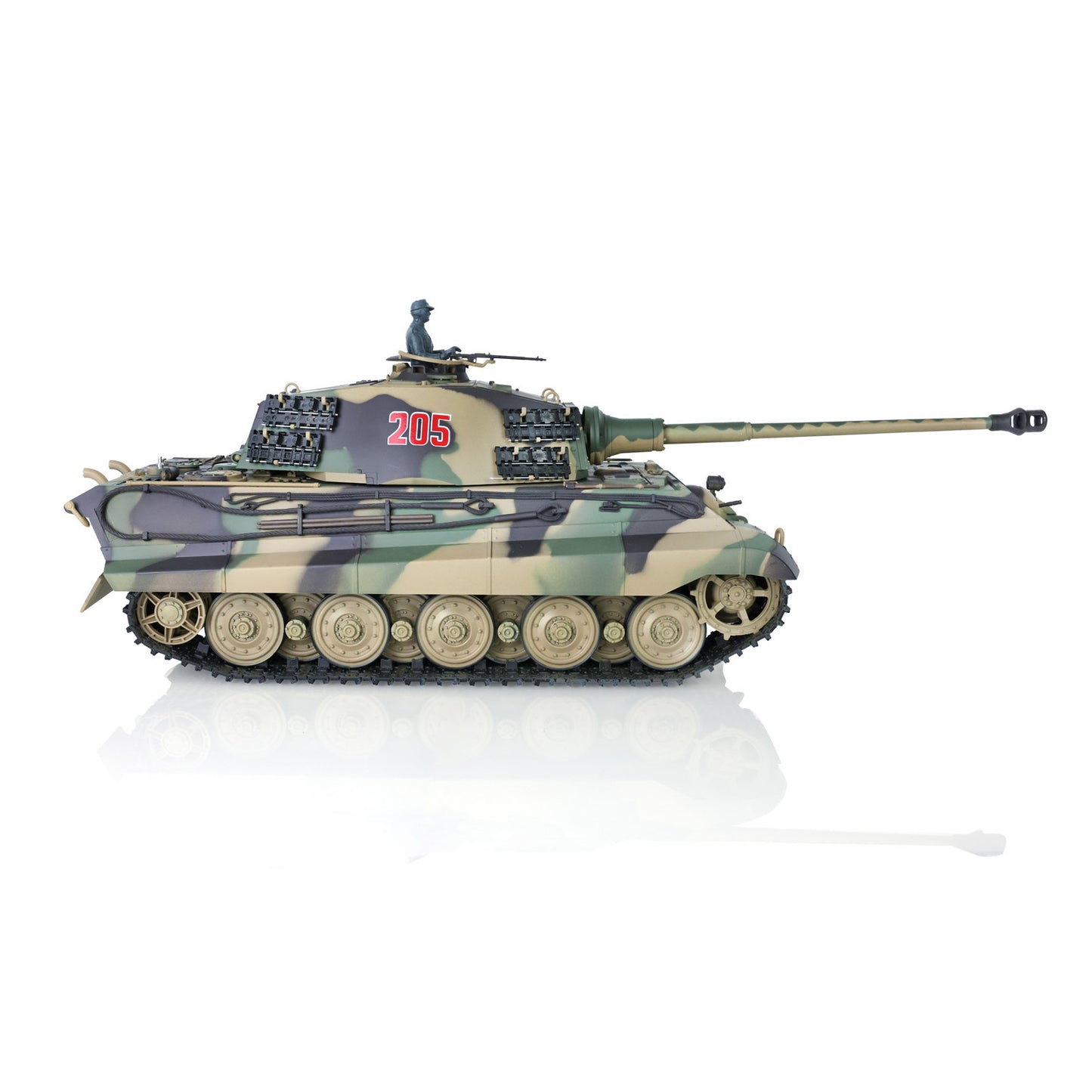 US Warehouse 2.4G Henglong 1/16 7.0 Plastic German King Tiger 3888A RTR RC Tank Model BB IR Smoke Sound Light Metal Barrel