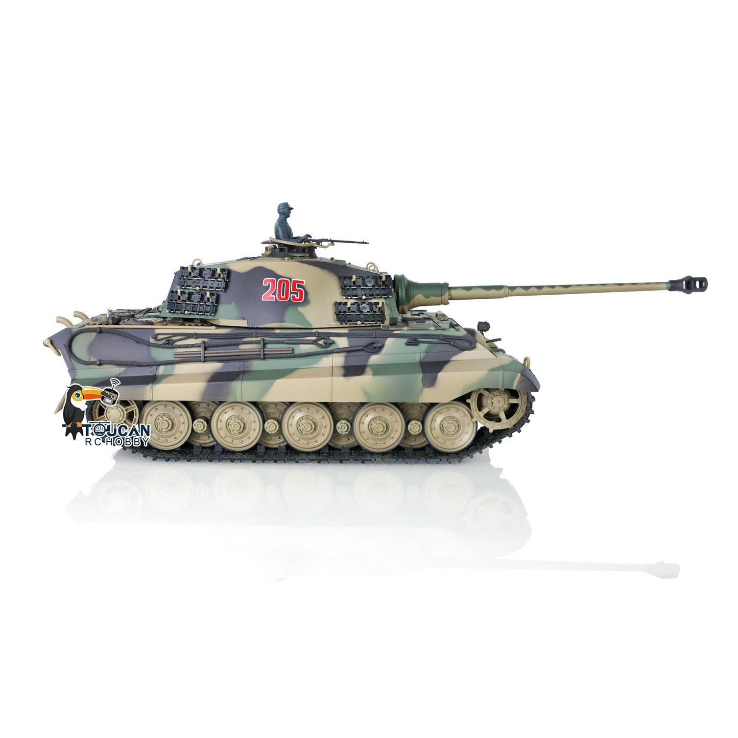 Henglong 1/16 TK7.0 Plastic German King Tiger Henschel 3888A RTR RC Tank with Barrel Recoil Infrared Combat BB Smoke Unit Sound Light