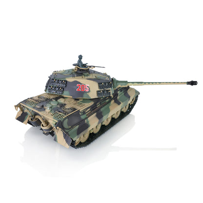 US Warehouse 2.4G Henglong 1/16 7.0 Plastic German King Tiger 3888A RTR RC Tank Model BB IR Smoke Sound Light Metal Barrel