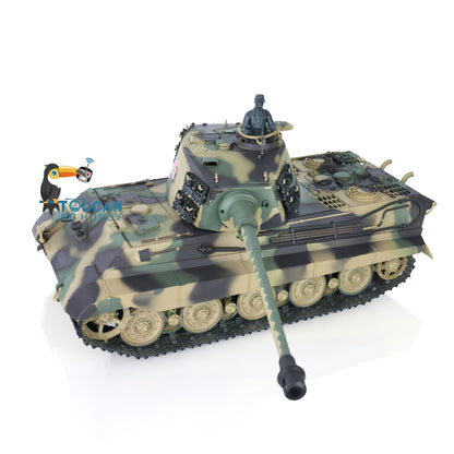 Henglong 1/16 7.0 Plastic 3888A German King Tiger RC Tank Barrel Recoil 360 Degree Turret Rotation Infrared Combating System