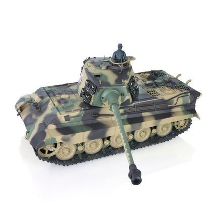 US Warehouse 2.4G Henglong 1/16 7.0 Plastic German King Tiger 3888A RTR RC Tank Model BB IR Smoke Sound Light Metal Barrel