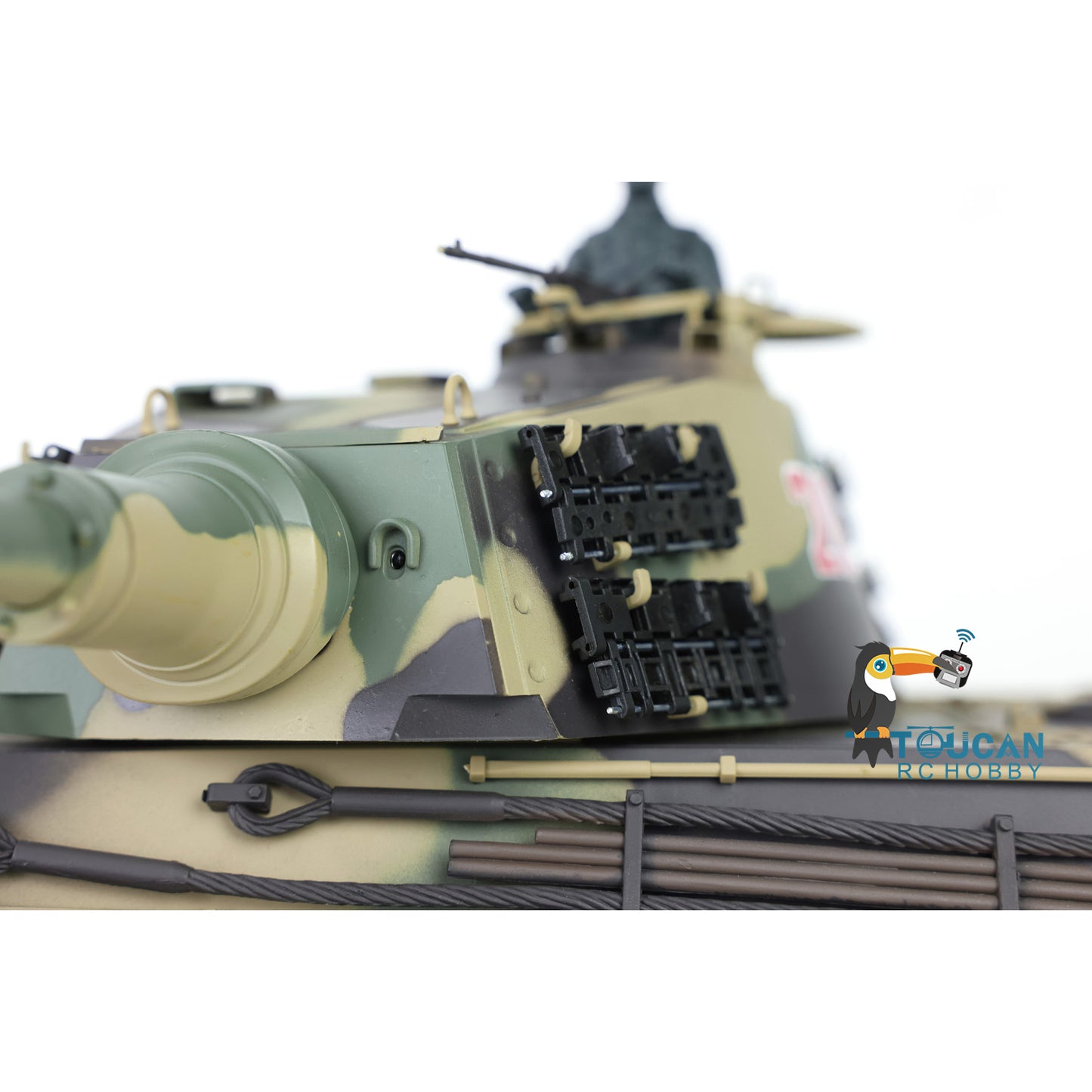 Henglong 1/16 7.0 Plastic 3888A German King Tiger RC Tank Barrel Recoil 360 Degree Turret Rotation Infrared Combating System