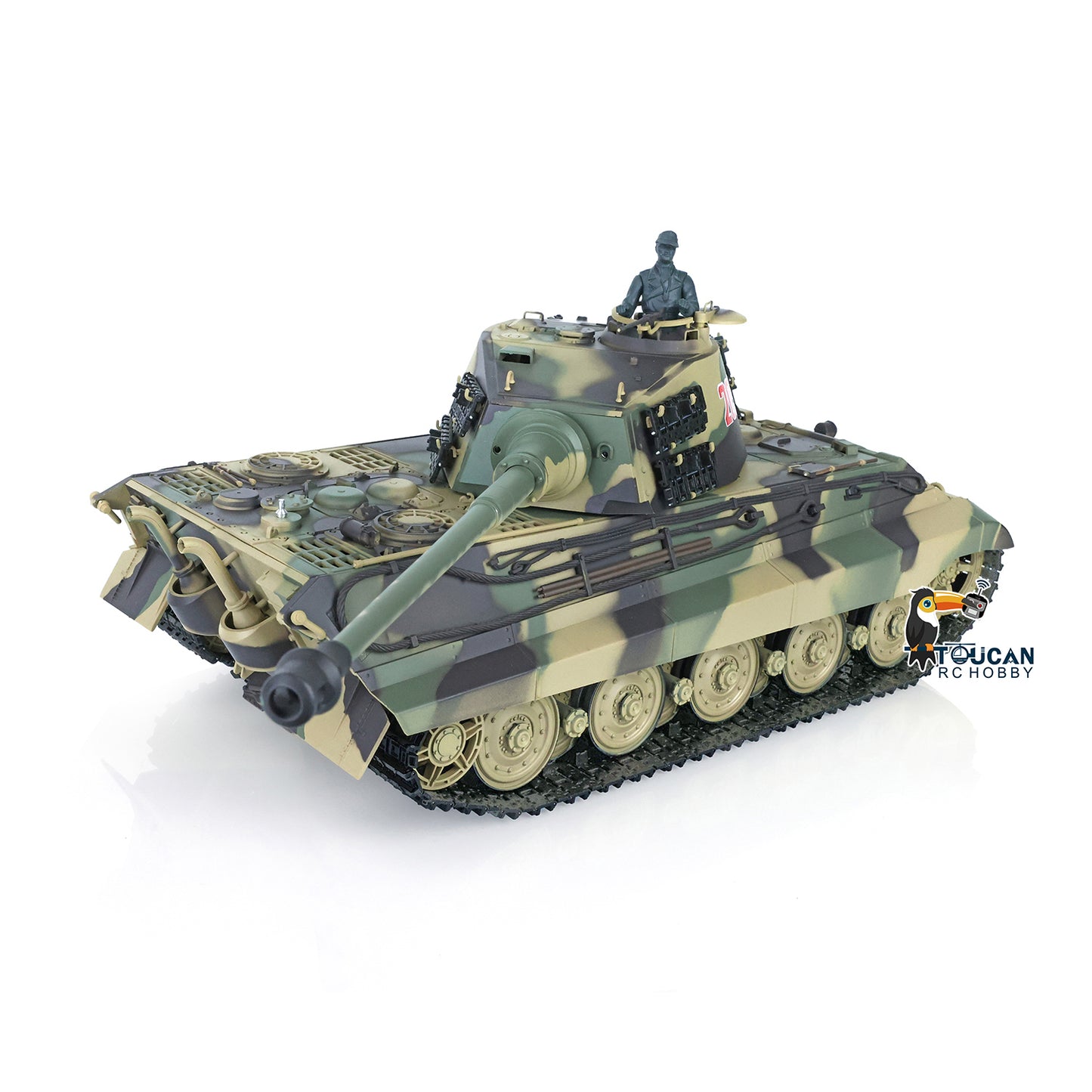Henglong 1/16 TK7.0 Plastic German King Tiger Henschel 3888A RTR RC Tank with Barrel Recoil Infrared Combat BB Smoke Unit Sound Light