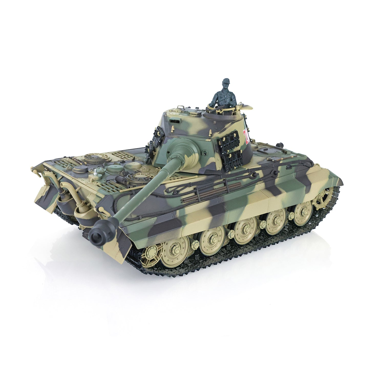 US Warehouse 2.4G Henglong 1/16 7.0 Plastic German King Tiger 3888A RTR RC Tank Model BB IR Smoke Sound Light Metal Barrel