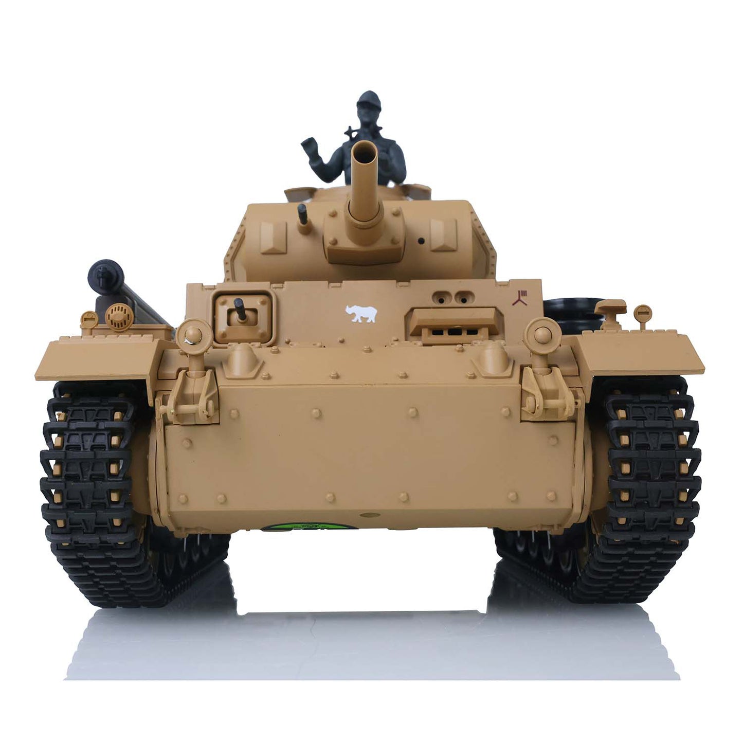 US Warehouse 2.4G Henglong 1/16 7.0 Plastic 3849 German Panzer III H RTR RC Tank Model BB IR Smoke Sounds Lights Metal Barrel