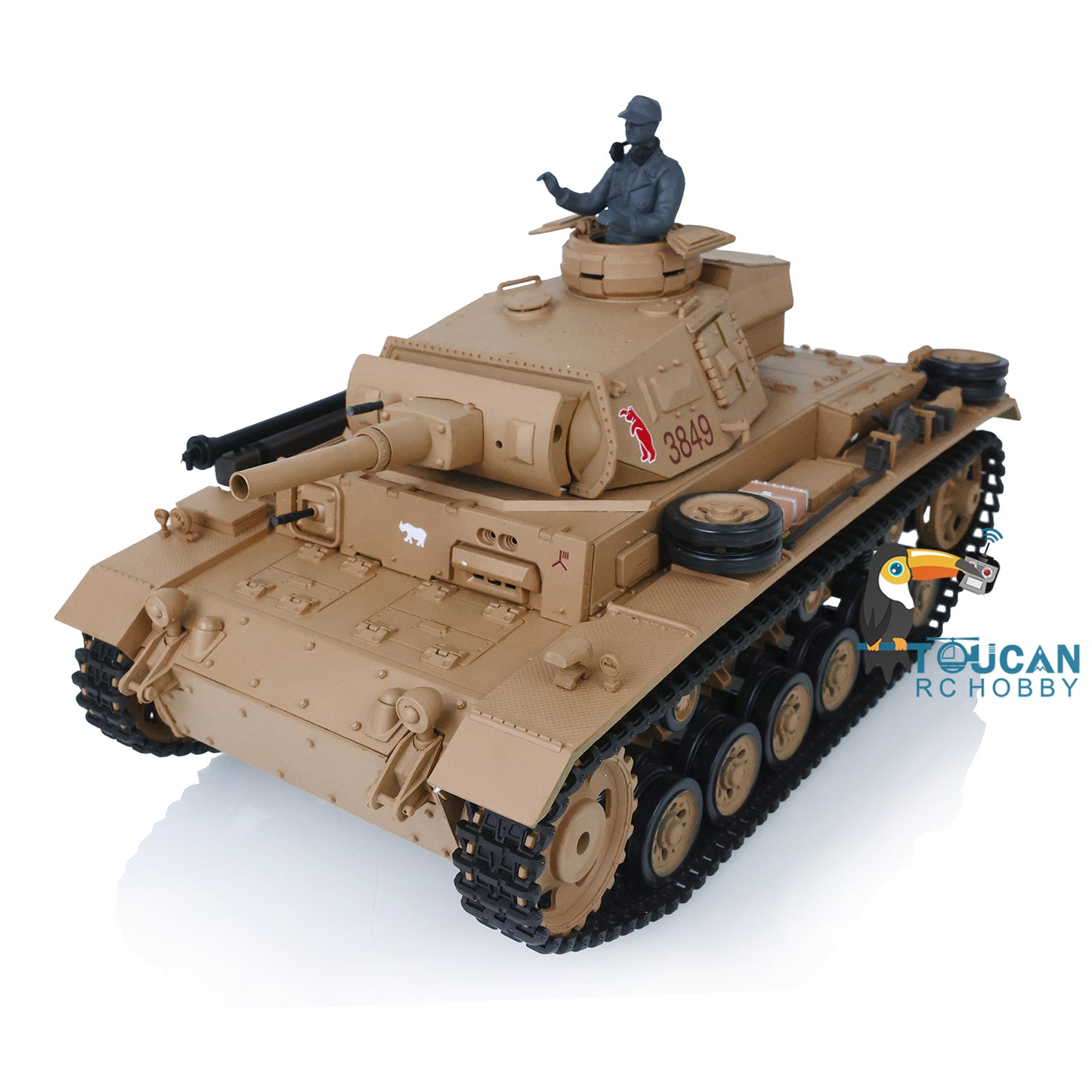 Henglong 1/16 7.0 Plastic Panzer III H/Panzer III L FPV RC Tank 3849 Gearbox 360 Degree Turret Rotation Infrared Combating System