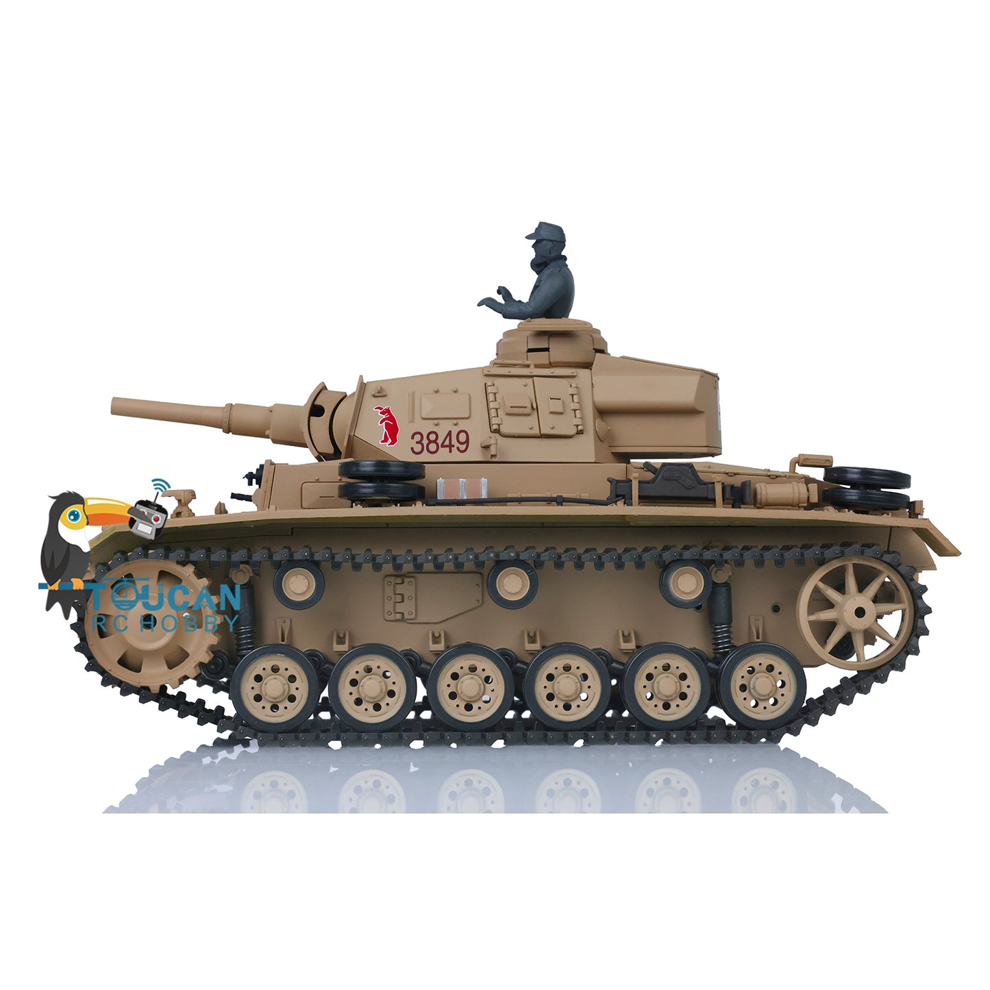Henglong 1/16 7.0 Plastic Panzer III H/Panzer III L FPV RC Tank 3849 Gearbox 360 Degree Turret Rotation Infrared Combating System