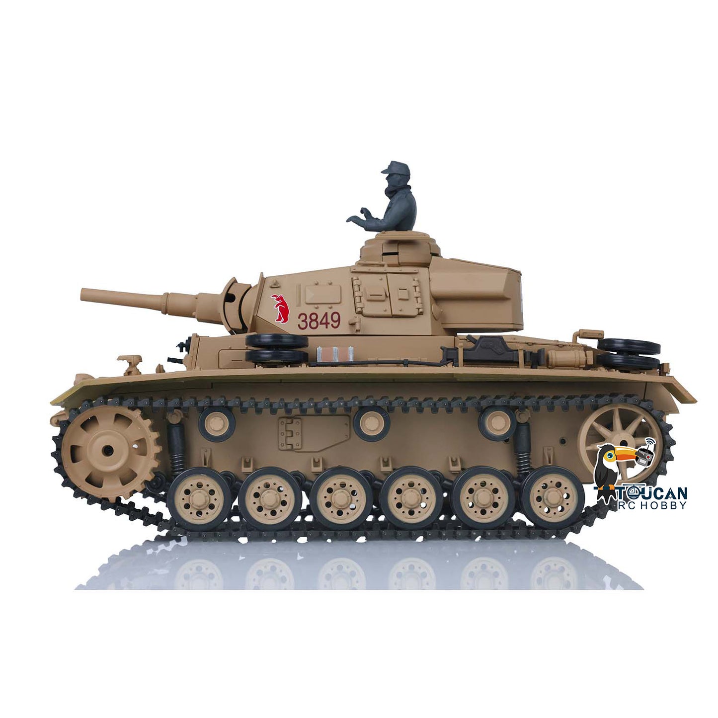 Henglong 1/16 7.0 Plastic Panzer III H/Panzer III L FPV RC Tank 3849 Gearbox 360 Degree Turret Rotation Infrared Combating System