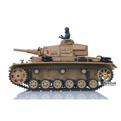 Henglong 1/16 7.0 Plastic Panzer III H/Panzer III L FPV RC Tank 3849 Gearbox 360 Degree Turret Rotation Infrared Combating System