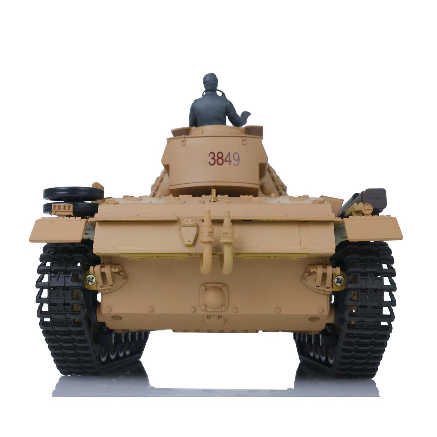 US Warehouse 2.4G Henglong 1/16 7.0 Plastic 3849 German Panzer III H RTR RC Tank Model BB IR Smoke Sounds Lights Metal Barrel