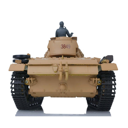 US Warehouse 2.4G Henglong 1/16 7.0 Plastic 3849 German Panzer III H RTR RC Tank Model BB IR Smoke Sounds Lights Metal Barrel