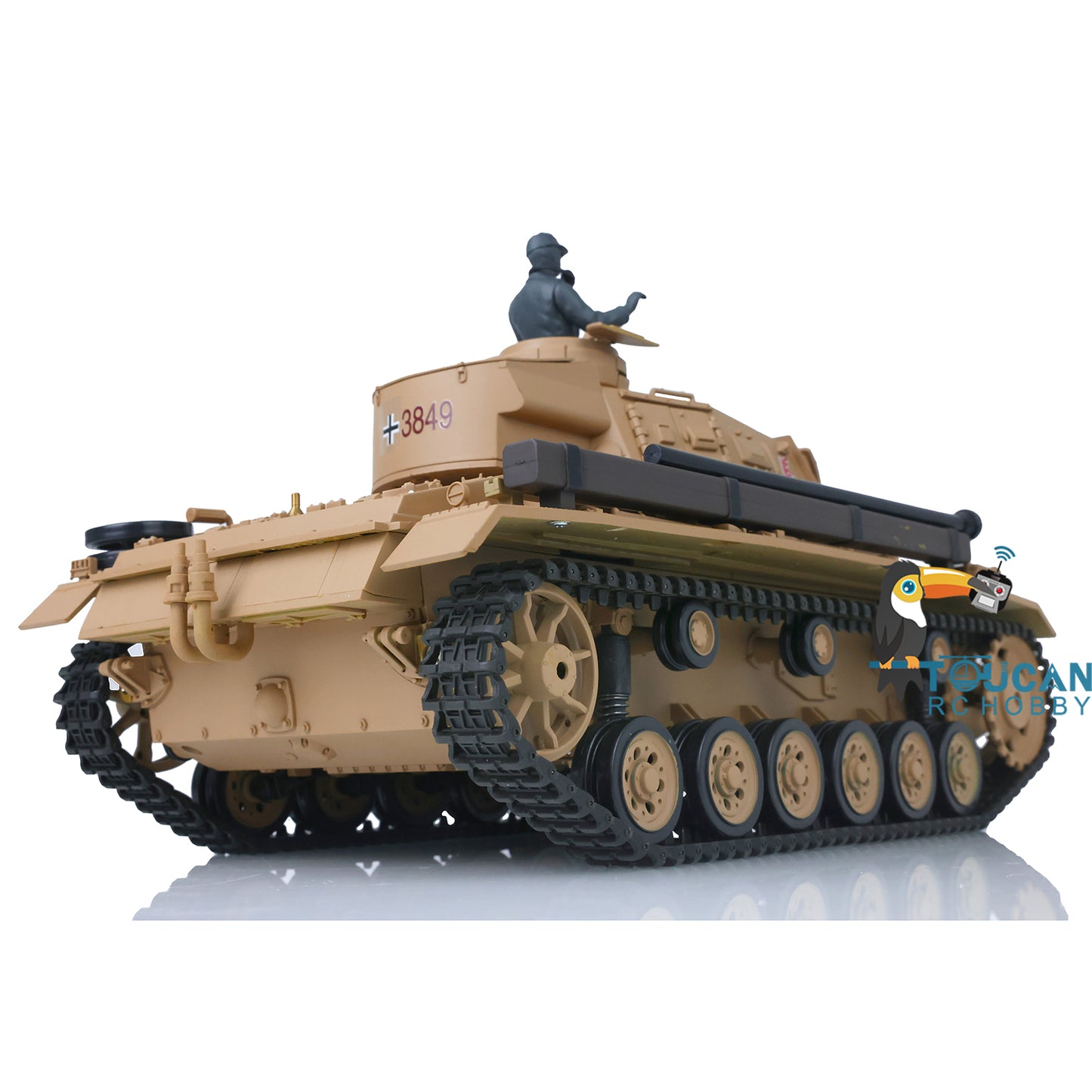 2.4G Henglong 1/16 Snow 7.0 Plastic German Panzer III H RTR RC Tank Model 3849 Metal Barrel Radio Control Vehicle Infrared Combating System