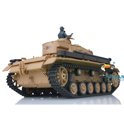 2.4G Henglong 1/16 Snow 7.0 Plastic German Panzer III H RTR RC Tank Model 3849 Metal Barrel Radio Control Vehicle Infrared Combating System