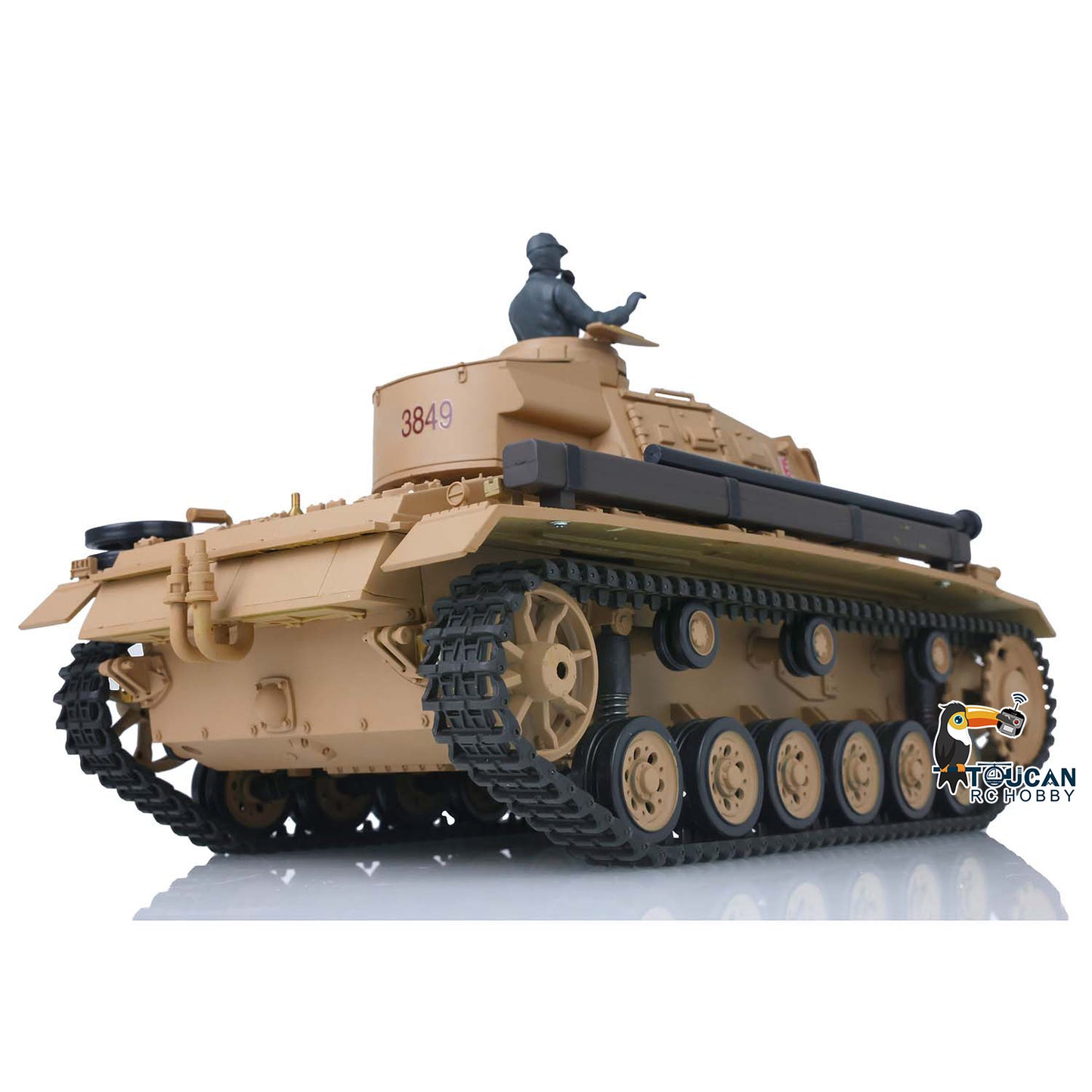 Henglong 1/16 7.0 Plastic Panzer III H/Panzer III L FPV RC Tank 3849 Gearbox 360 Degree Turret Rotation Infrared Combating System