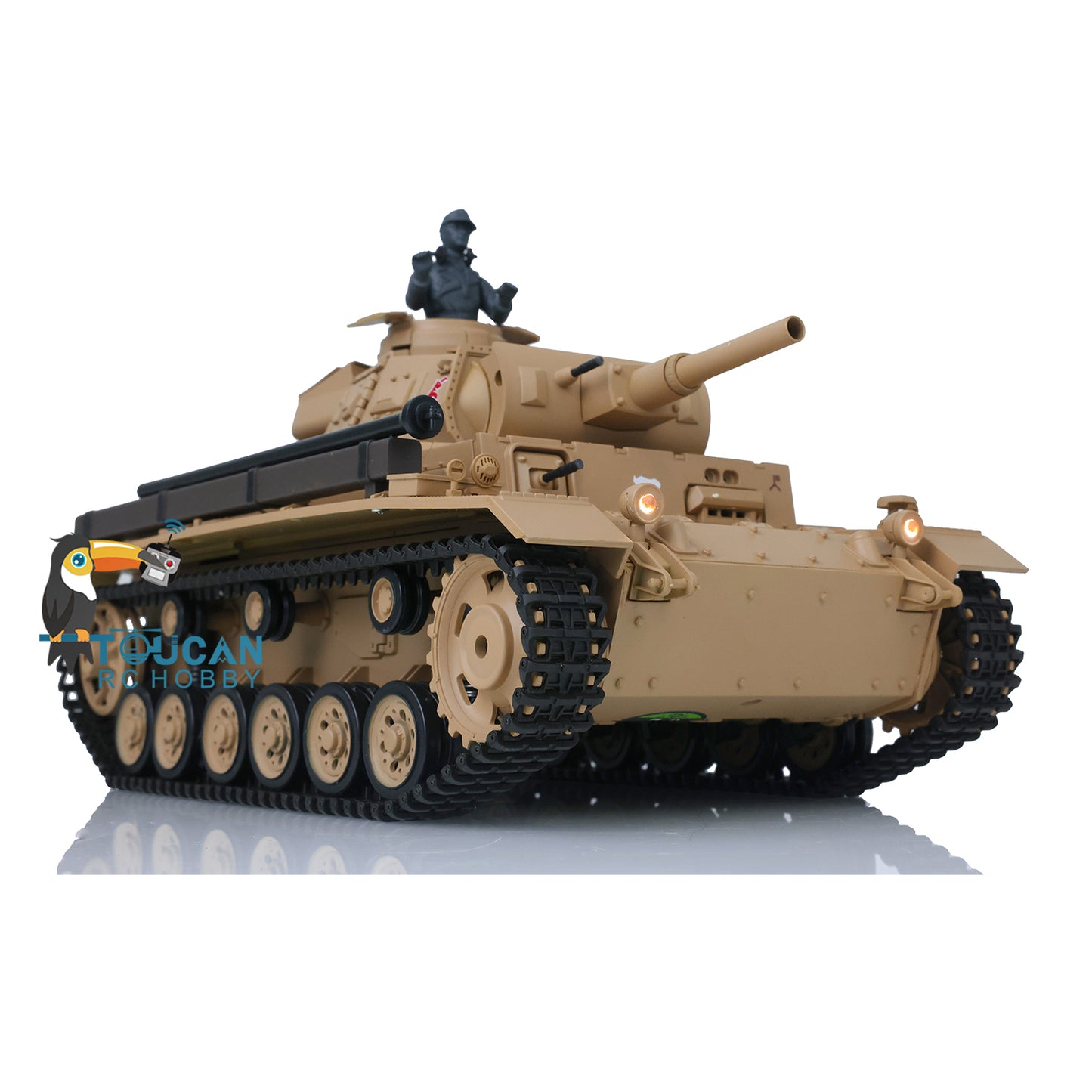 Henglong 1/16 7.0 Plastic Panzer III H/Panzer III L FPV RC Tank 3849 Gearbox 360 Degree Turret Rotation Infrared Combating System