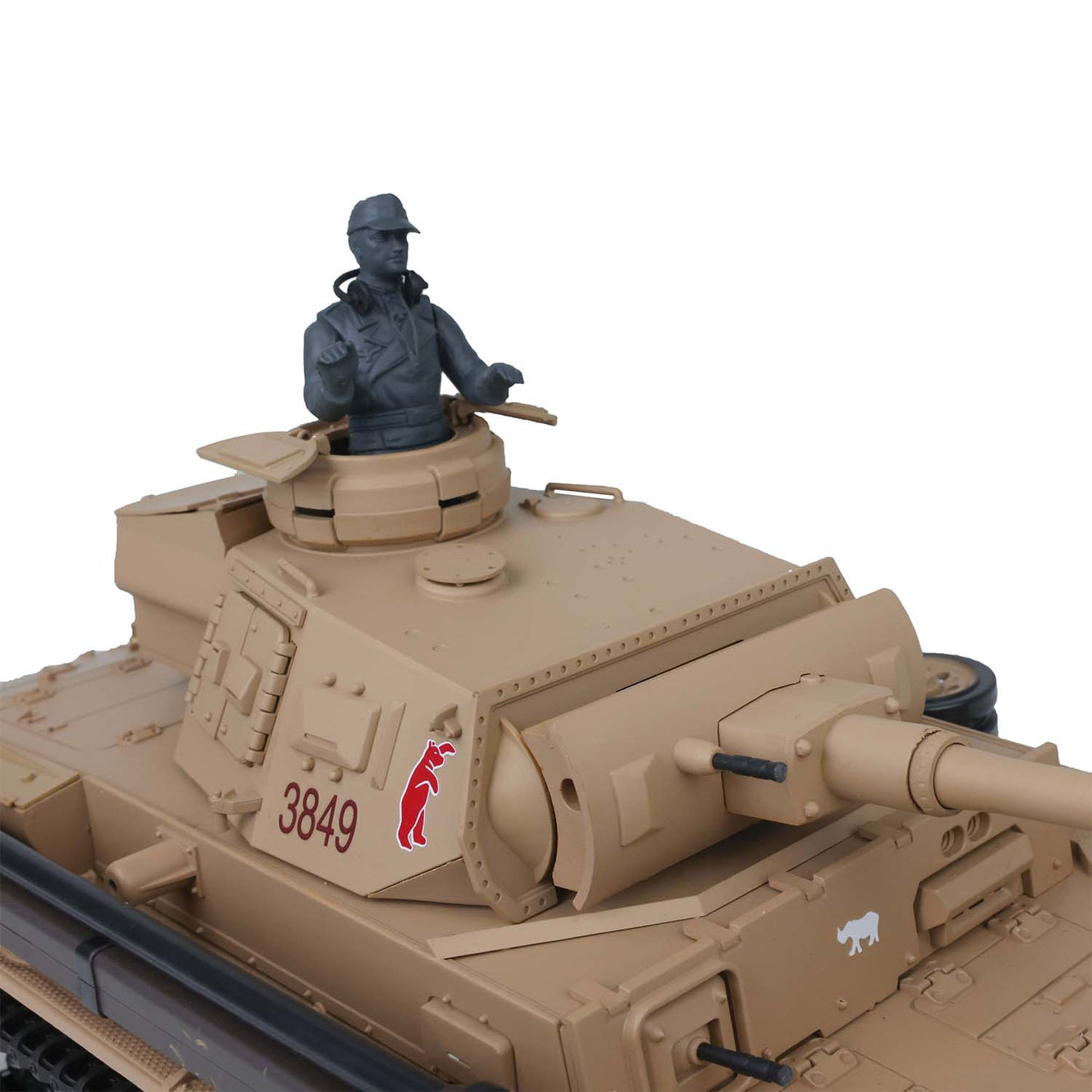 US Warehouse 2.4G Henglong 1/16 7.0 Plastic 3849 German Panzer III H RTR RC Tank Model BB IR Smoke Sounds Lights Metal Barrel
