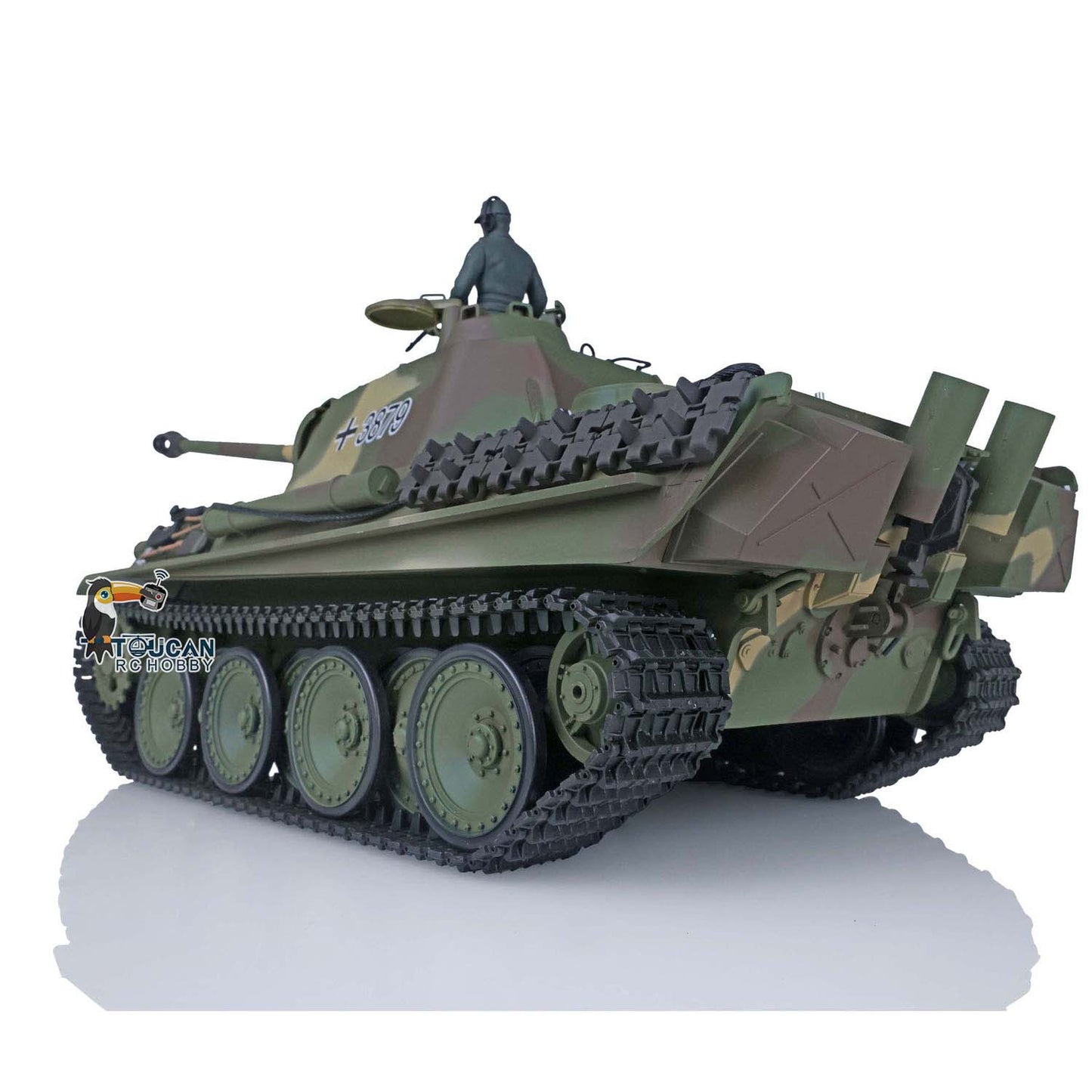 Henglong 1/16 7.0 Plastic FPV Panther G/KV-1 RC Tank 3879/3878 FPV 360 Degree Turret Metal Barrel Steel Gearbox Infrared Combating System
