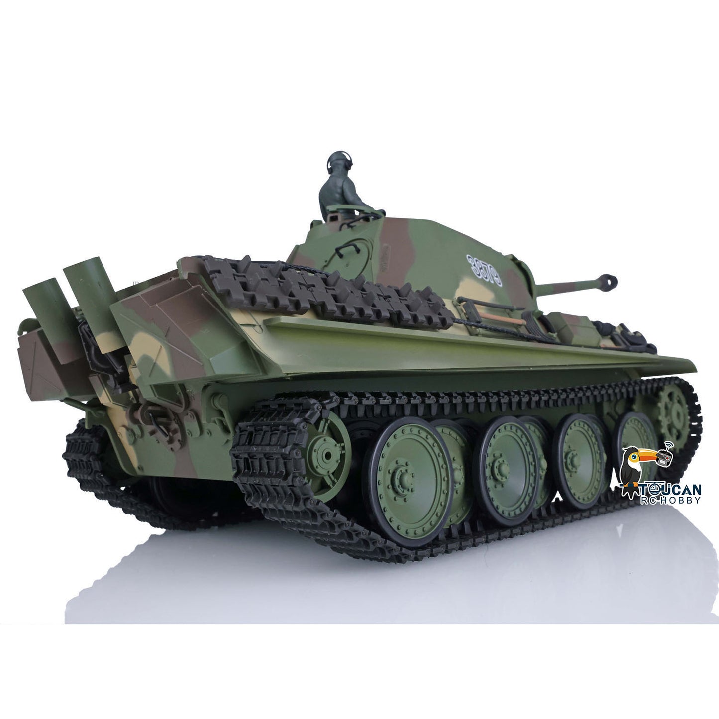 Henglong 1/16 TK7.0 Plastic German Panther G 3879 RTR RC Tank Model with Light Sound Metal Barrel