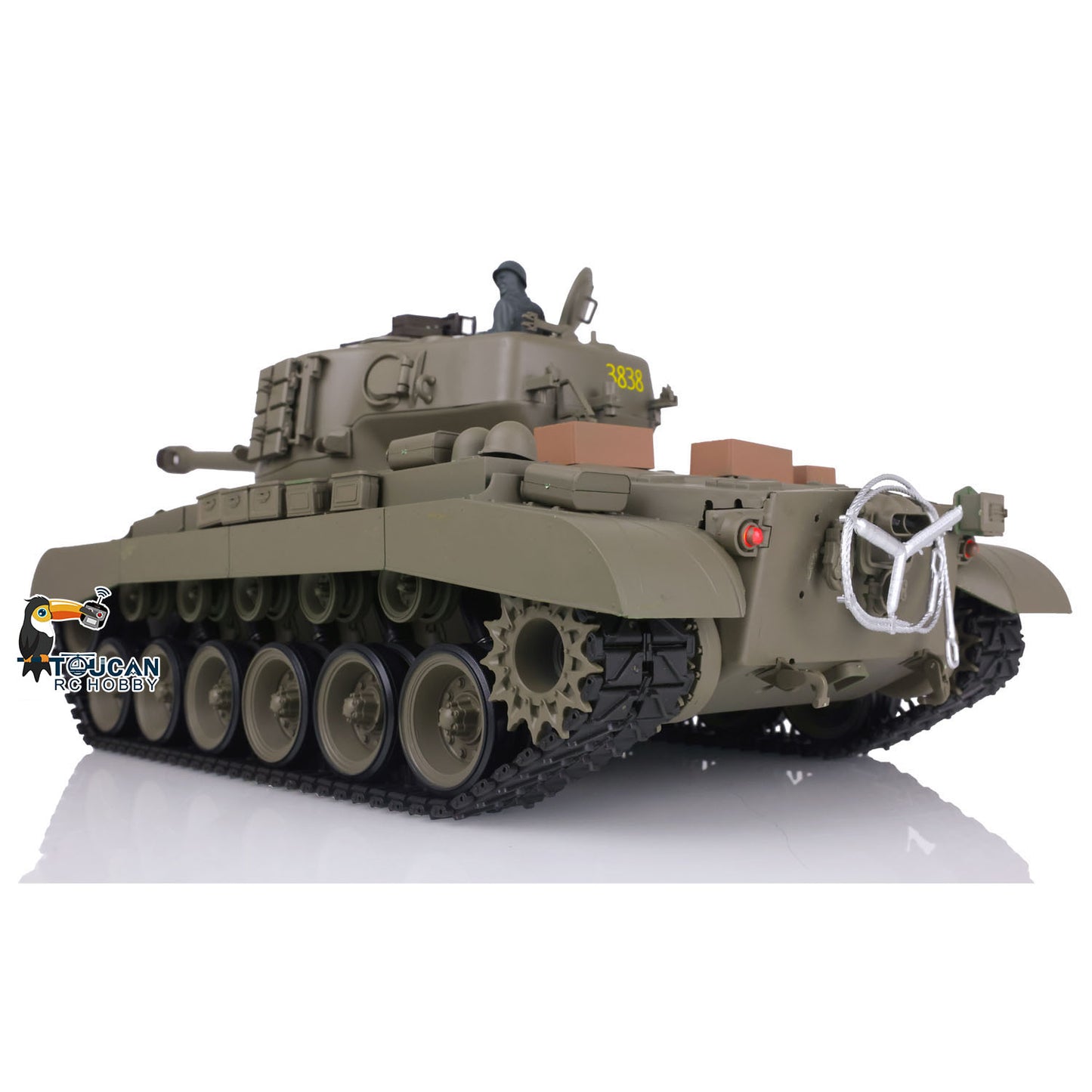 Henglong FPV 1/16 7.0 M26 RTR RC Tank 3838 Metal Steel Driving Gearbox 360 Degree Turret Rotation Infrared Combating System
