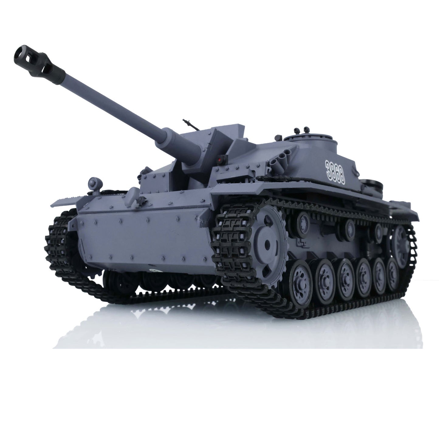 US Warehouse 2.4Ghz Henglong 1/16 Scale 7.0 Plastic German Stug III RTR RC Tank Model 3868 Smoke Unit Sound BB Shooting Unit IR
