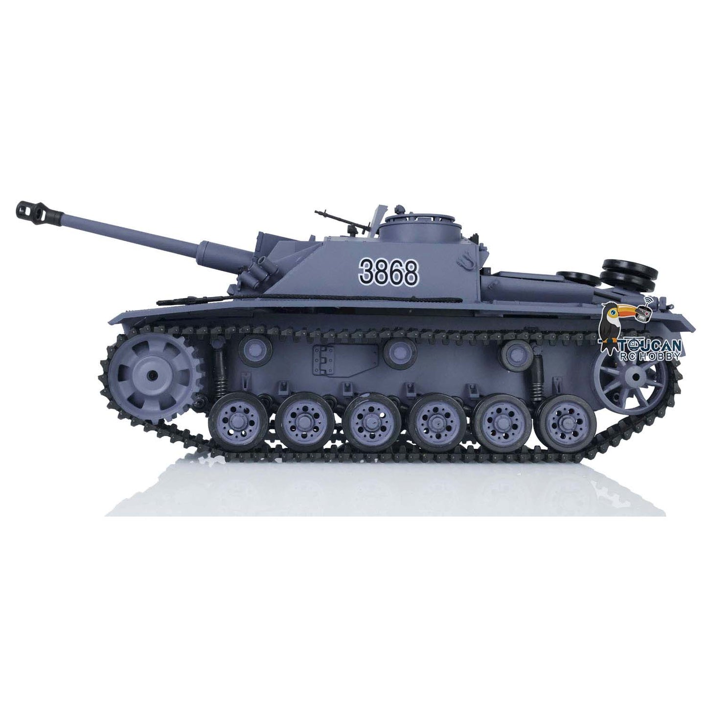2.4G Henglong 1/16 Scale 7.0 Plastic German Stug III RTR RC Tank Model 3868 Remote Control Vehicle Metal Barrel Infrared Combating System