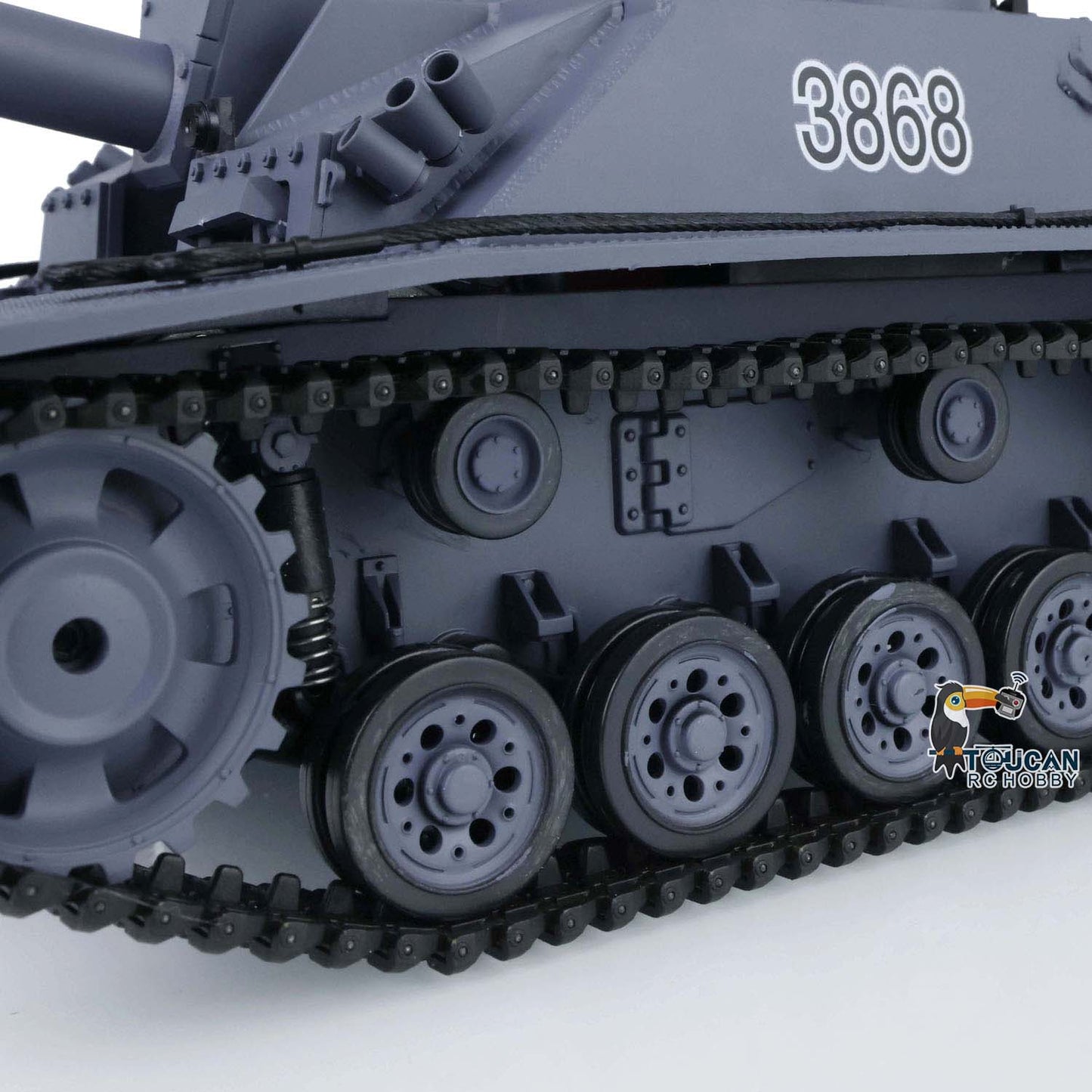 2.4G Henglong 1/16 Scale 7.0 Plastic German Stug III RTR RC Tank Model 3868 Remote Control Vehicle Metal Barrel Infrared Combating System