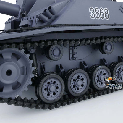 2.4G Henglong 1/16 Scale 7.0 Plastic German Stug III RTR RC Tank Model 3868 Remote Control Vehicle Metal Barrel Infrared Combating System