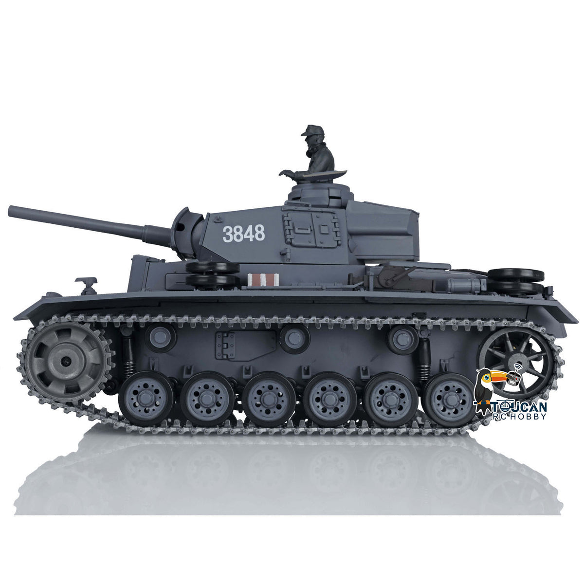Henglong 2.4G 1/16 TK7.0 Promotion Panzer III L 3848 RTR RC Tank Smoke BB Infrared System Metal Sprockets Idlers Wheels Tracks Gearbox Barrel